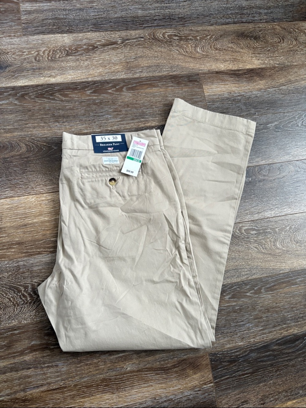Vineyard Vines Island Pant Men 35x30 Beige Chino Casual NWT